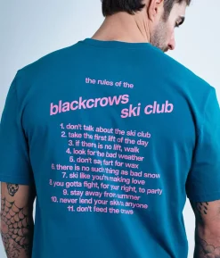 Best Black Crows T-Shirt Ski Club Moroccan Blue