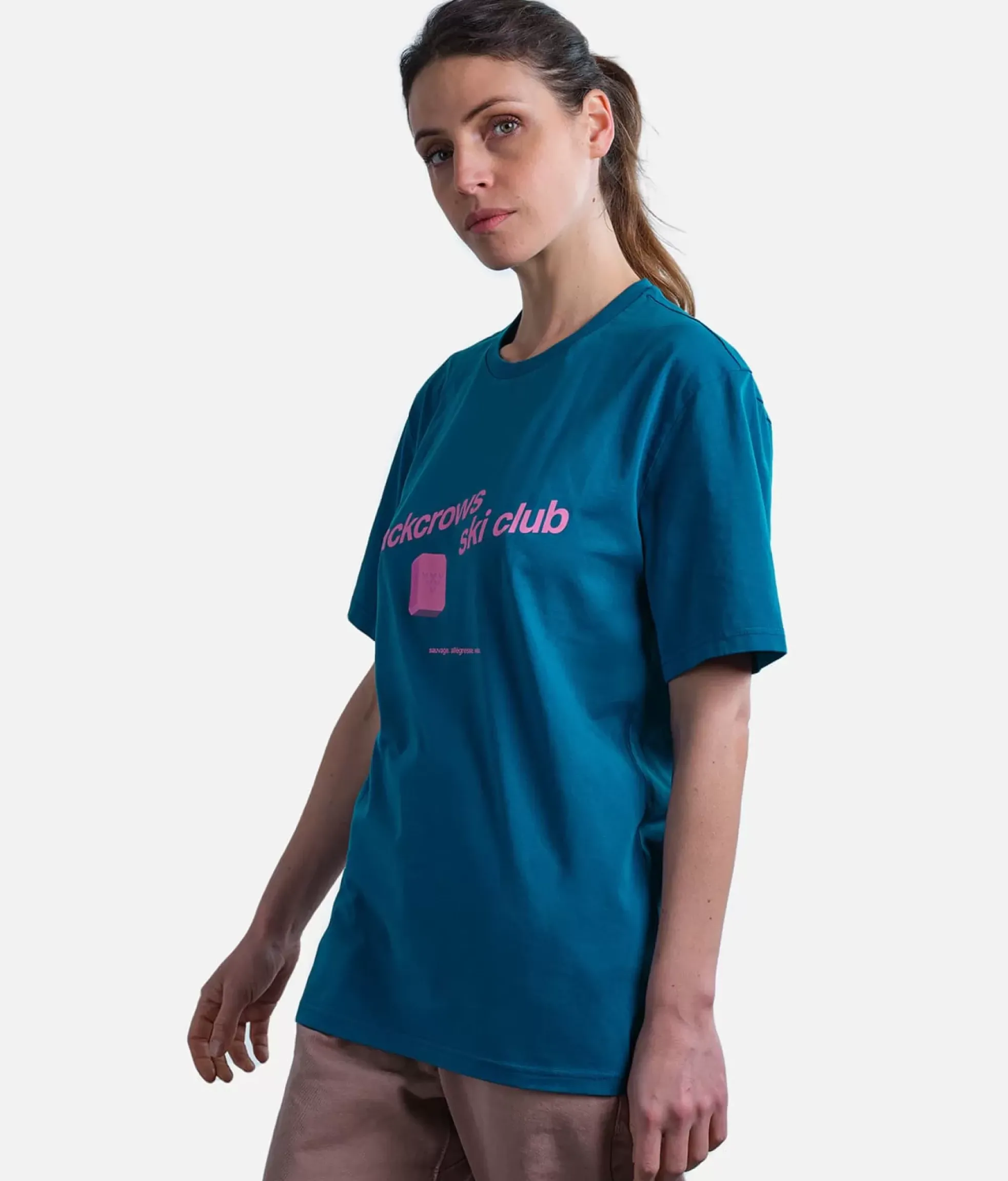 Best Black Crows T-Shirt Ski Club Moroccan Blue